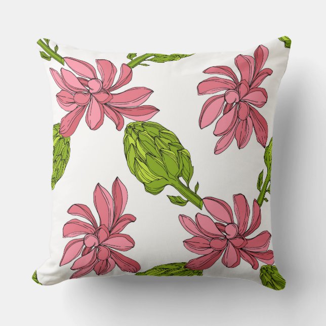 Coussin Couleurs mignonnes fleuries dans la jungle Succule (Recto)