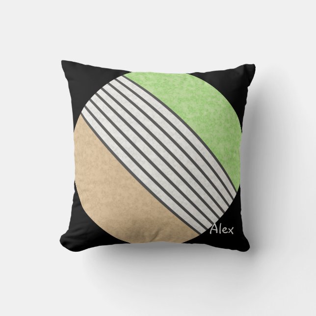Coussin couleurs modernes Abstraites beige menthe vert bla (Recto)