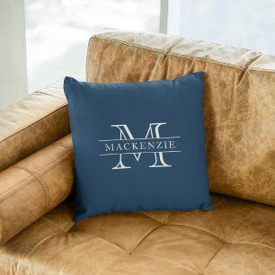 Coussin Couleurs modifiables Nom de bordure classique Mono