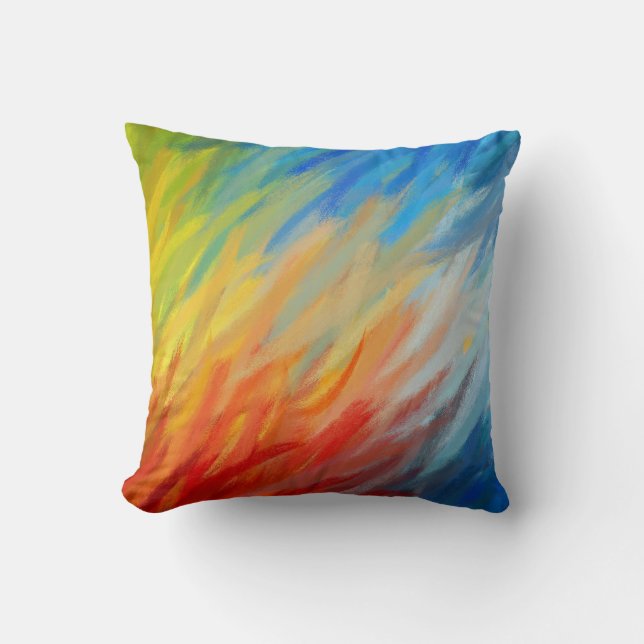 Coussin Couleurs multiples Peinture d'art Abstrait 4 (Recto)