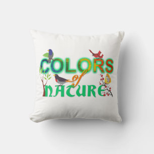 Coussin Couleurs nature oiseaux colorés jungle mignon dess