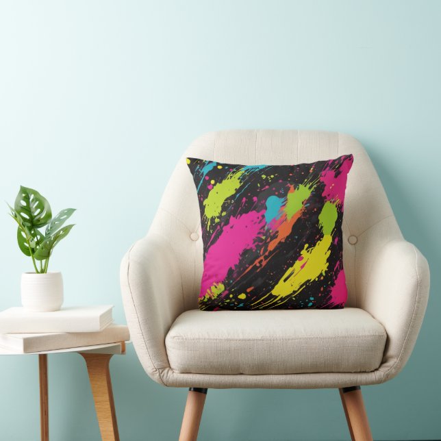 Coussin Couleurs néon Retro Paint Splatter (Chaise)