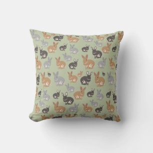 Coussin Couleurs neutres du Motif de lapin mou