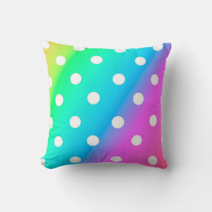 Coussin Couleurs oreiller/arc-en-ciel avec Pois blancs