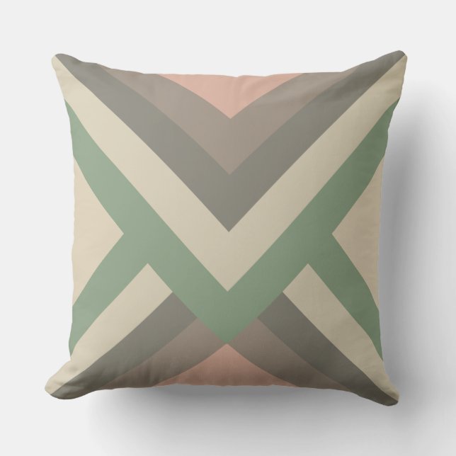 Coussin Couleurs Pastel Géométriques Chic Modernes (Recto)