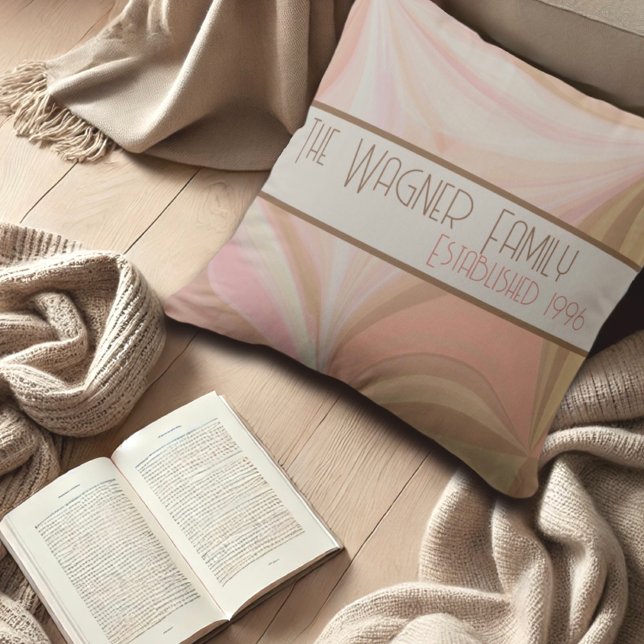 Coussin Couleurs pastel personnalisées Nom Date Inspiratio (Créateur téléchargé)