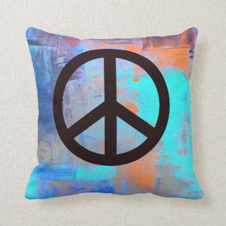 Coussin Couleurs "peintes" avec le symbole de paix