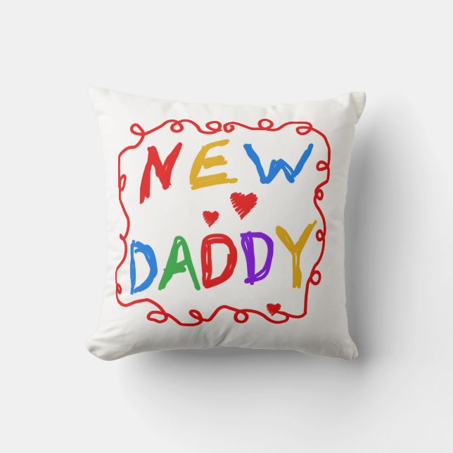 Coussin Couleurs primaires Nouveaux cadeaux papa (Recto)