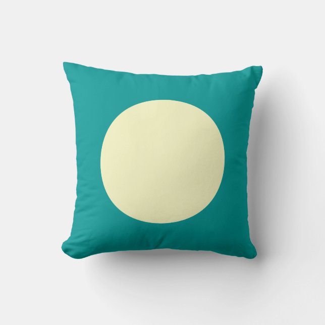 Coussin Couleurs rondes - Jaune pâle et Vert Océan (Recto)