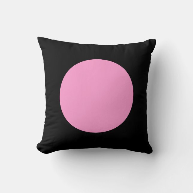 Coussin Couleurs rondes - rose et noir (Recto)