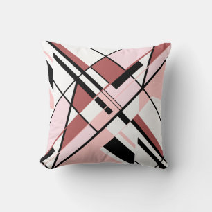 Coussin Couleurs roses Noir sur Diagonale blanche Concepti
