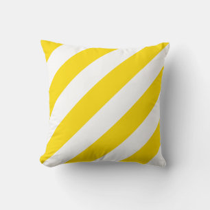 Coussin Couleurs tendance Jaune Blanc rayé Modèle moderne