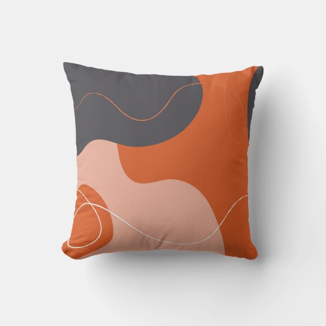 Coussin Couleurs Terre Formes organiques Art Abstrait (Recto)
