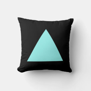 Coussin Couleurs triangles - Bleu glace et noir