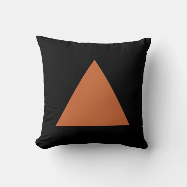 Coussin Couleurs triangles - Brown rouge sur noir (Recto)