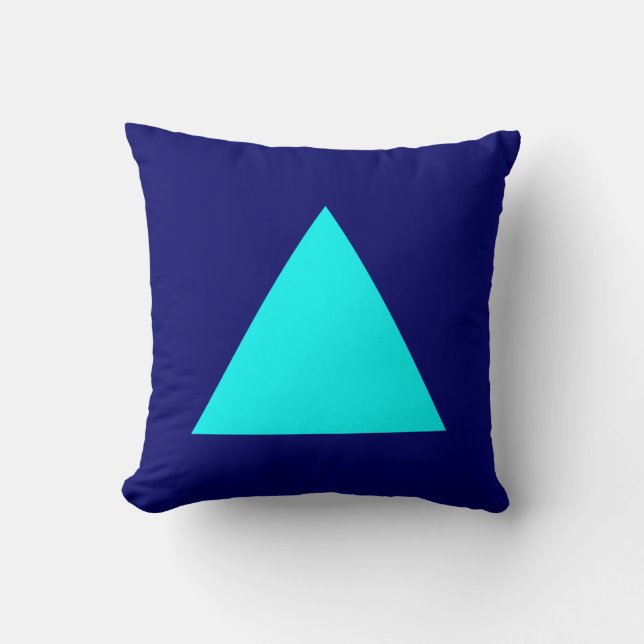 Coussin Couleurs triangles - Cyan sur Dp Navy (Recto)