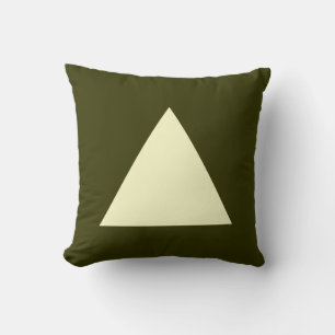 Coussin Couleurs triangles - Jaune pâle sur Dk Olive
