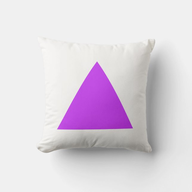 Coussin Couleurs triangles - Néon violet avec blanc (Recto)