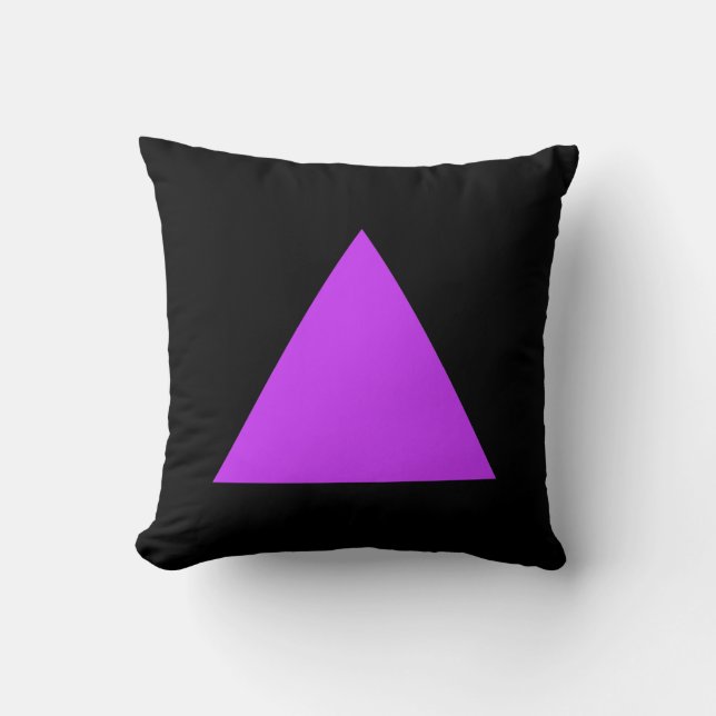 Coussin Couleurs triangles - Neon violet avec noir (Recto)