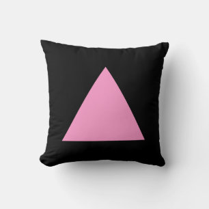 Coussin Couleurs triangles - rose et noir