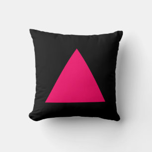 Coussin Couleurs triangles - Rouge néon avec noir