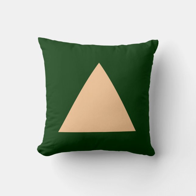 Coussin Couleurs triangles - Sable et Dk Green (Recto)