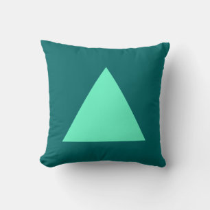Coussin Couleurs triangles - Turquoise et vert mousse