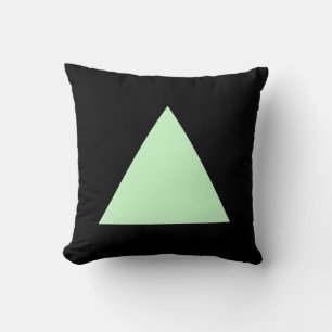 Coussin Couleurs triangles - Vert fantôme sur noir