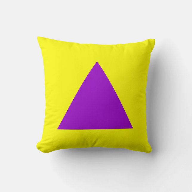 Coussin Couleurs triangles - violet et jaune (Recto)