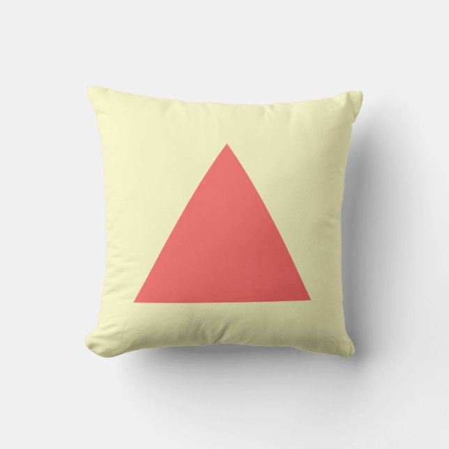 Coussin Couleurs triangulaires - rose tropicale et jaune p (Recto)