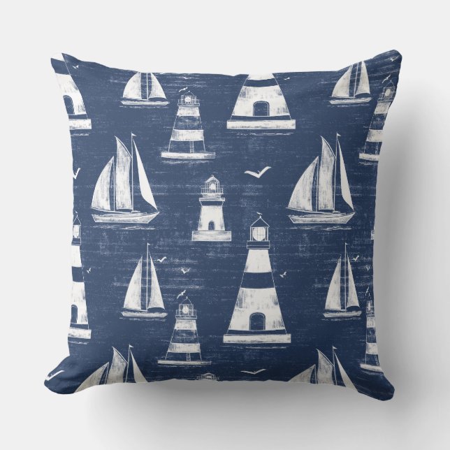 Coussin Couloir à lancer bleu et blanc pour phare nautique (Recto)