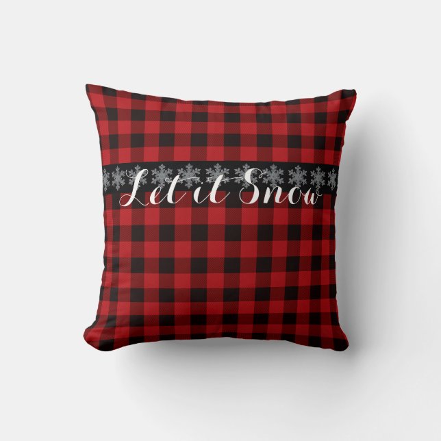 Coussin Country red and black plaid (Recto)