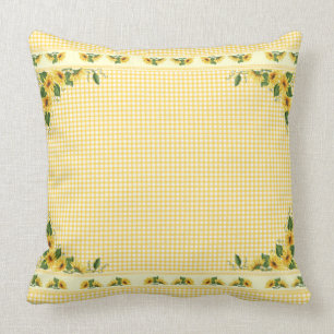 Coussin Country Yellow En vichy Sunflower