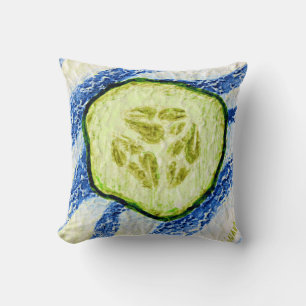 Coussin Coupe de concombre sur bleu