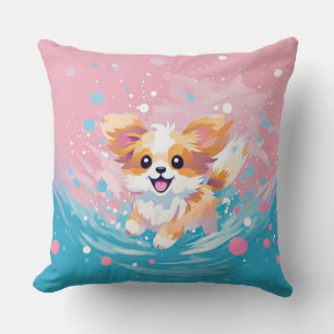 Coussin Coupe Papillon Joueuse : Tache de rose et de bleu