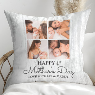 Coussin Coupe photo moderne Happy First Mothers Day