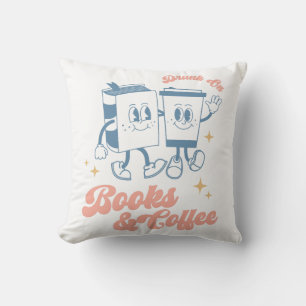 Coussin Coupé Sur Livres Et Café