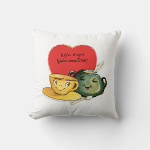 Coussin Coupe Valentine avec Coeur de pot de sucre