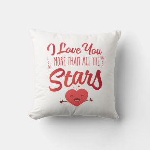 Coussin Couple Art Je T'Aime Plus Que Toutes Les Étoiles