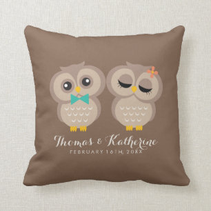 Coussin Couple de Chouette adorable