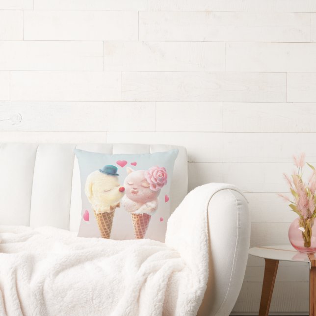 Coussin Couple de crème glacée - Amour au premier coup (Canapé)