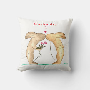 Coussin Couple de lapins s'embrassant Thunder_Cove