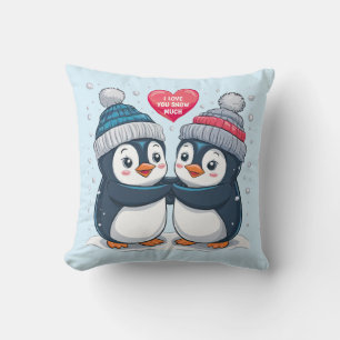 Coussin Couple de pingouin