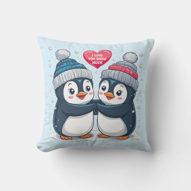 Coussin Couple de pingouin (Recto)