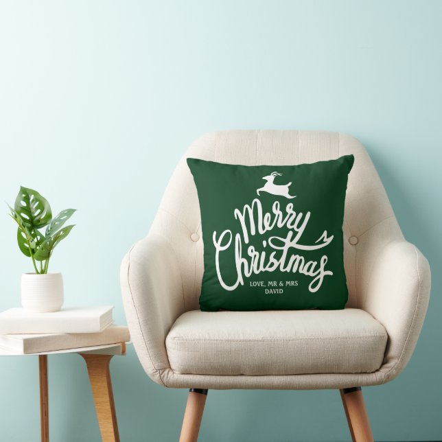 Coussin Couple de vacances simple tendance M et Mme Noël (Chaise)