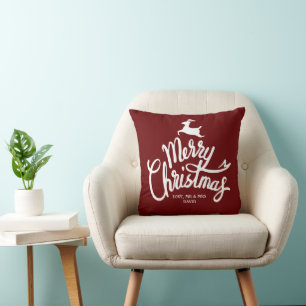 Coussin Couple de vacances simple tendance M et Mme Noël