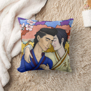 Coussin Couple Gay Dans Le Style De L'Art Japonais Ukiyo-e