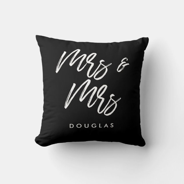 Coussin Couple lesbien moderne Mme et Mme (Recto)