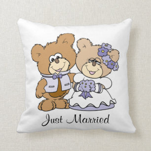Coussin couple mariage petit ours