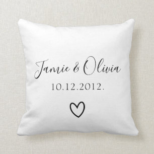 Coussin Couple noms mariage date personnalisée